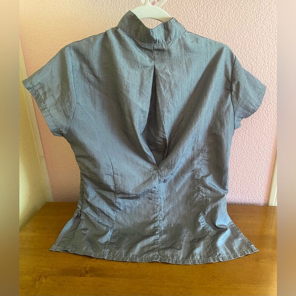 Gray Women’s Dog Grooming Smock Top Button Kimono-style - Picture 3 of 5